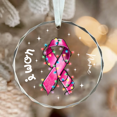 I Won Breast Cancer Ornament, Personalized Survivor Gift, Cancer Survivor Keepsake, Encouragement Gift for Her