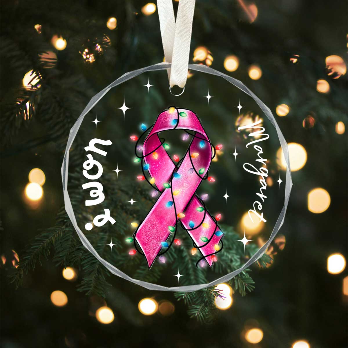 I Won Breast Cancer Ornament, Personalized Survivor Gift, Cancer Survivor Keepsake, Encouragement Gift for Her