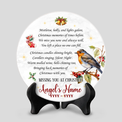 Personalized Christmas Memorial Stone, Remembrance Gift, Holiday Keepsake