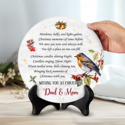 Personalized Christmas Memorial Stone, Remembrance Gift, Holiday Keepsake
