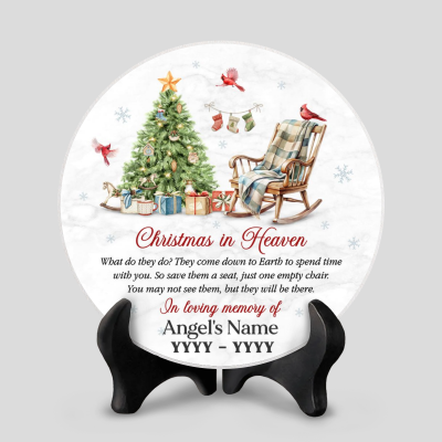 Personalized Memorial Stone Christmas In Heaven, Lost Loved One Gift, Memorial Keepsake