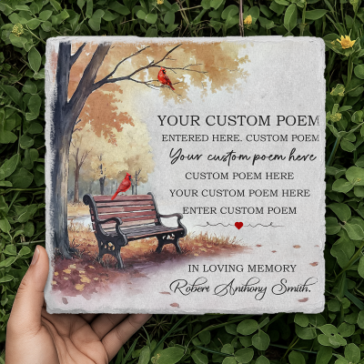 Personalized Memorial Garden Stones, Memorial Bench And Plaque, Custom In Sympathy Gifts