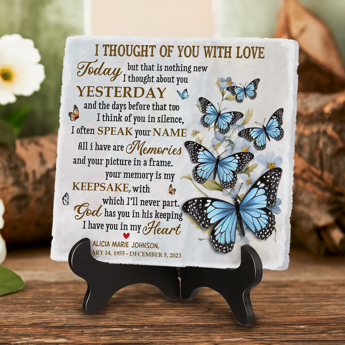 Personalized Remembrance Stones, Memorial Plaques For Garden, Custom Memorial Gifts, Ceramic Grave Markers