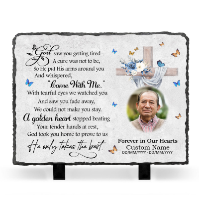 Personalized Cross Memorial Stone, Custom Engraved Memorial Headstone, Bereavement Plaque for Loss of Loved One