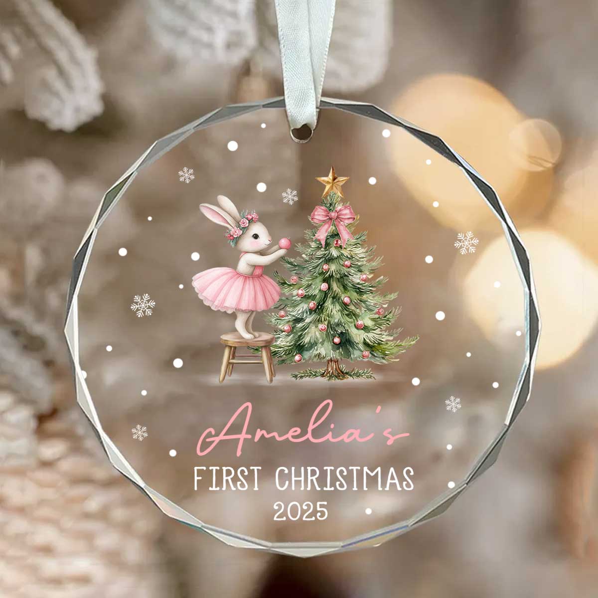Baby Girl First Christmas Ornament Bunny, Baby First Xmas Ornament with Baby Name, Baby Girl Keepsake Ornament 2025, Granddaughter Ornament 1 Baby Girl First Christmas Ornament Bunny, Baby First Xmas Ornament with Baby Name, Baby Girl Keepsake Ornament 2025, Granddaughter Ornament