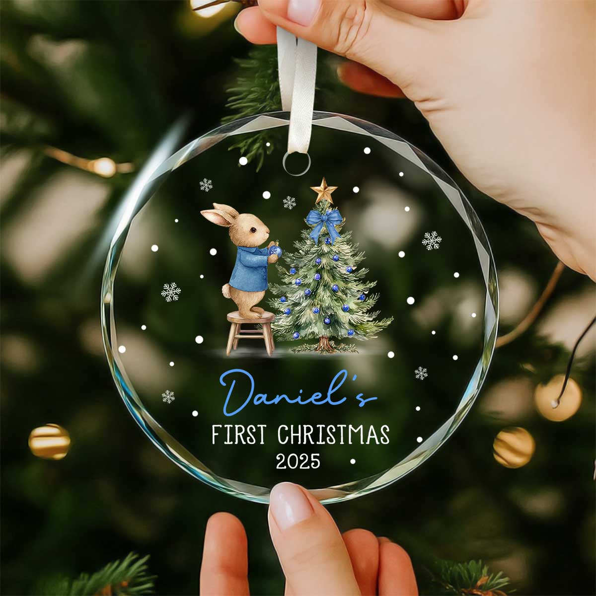 Baby Boy First Christmas Ornament Bunny, Baby First Xmas Ornament with Baby Name, Baby Boy Keepsake Ornament 2025, Grandson Ornament 1 Baby Boy First Christmas Ornament Bunny, Baby First Xmas Ornament with Baby Name, Baby Boy Keepsake Ornament 2025, Grandson Ornament