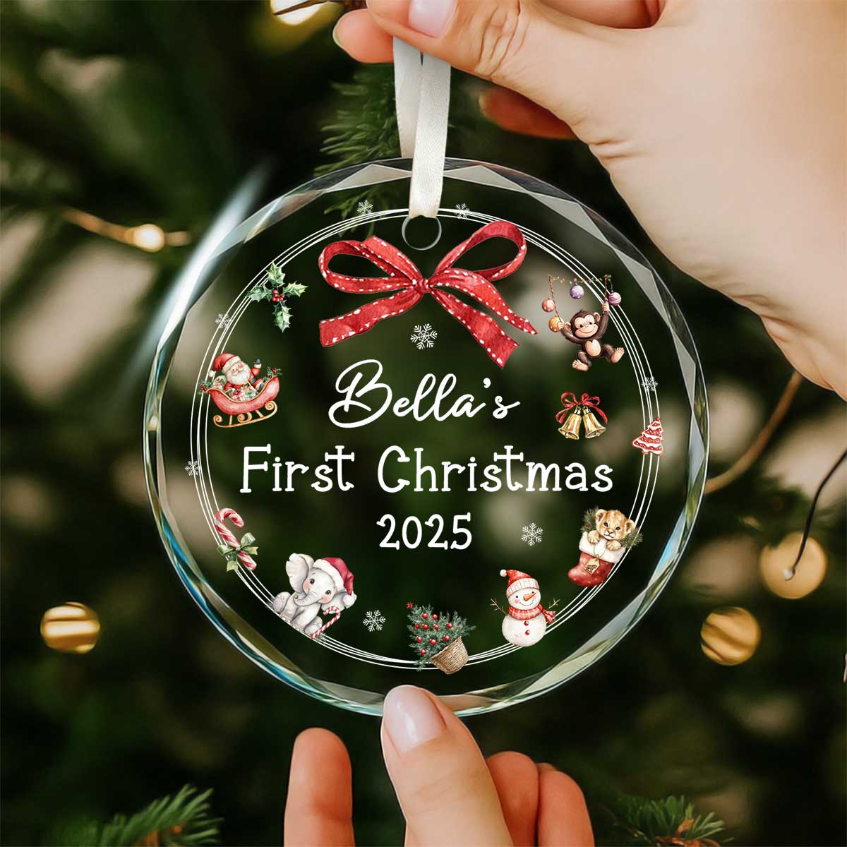 Personalized Baby's First Christmas Ornament 2025, Custom Name Gift for Newborn Girl or Boy, Glass Ornament Keepsake Gift 1 Personalized Baby's First Christmas Ornament 2025, Custom Name Gift for Newborn Girl or Boy, Glass Ornament Keepsake Gift