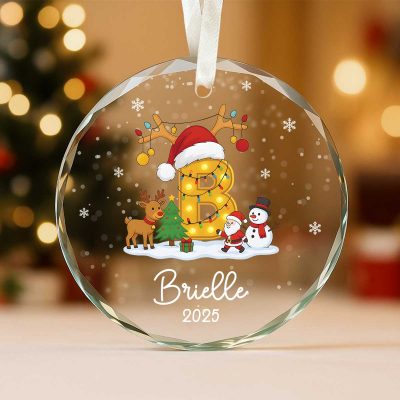 Personalized Letter Baby Name Ornament, Custom Initial Ornament with Name, Monogram Christmas Keepsake, Baby Christmas Gifts