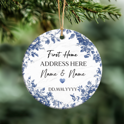 Personalised First Home Ornament With Address, Gift for New Homeowners, New Home Gift, First Home Decoration, Gift for Couples