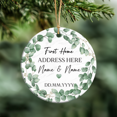 Personalised New Home Ceramic Ornament, Custom Road Name Keepsake Decoration, First Home Gift, Couples Decoration Gift