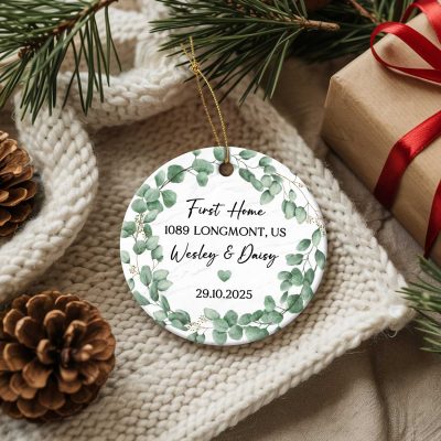 Personalised New Home Ceramic Ornament, Custom Road Name Keepsake Decoration, First Home Gift, Couples Decoration Gift