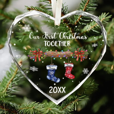 Personalised First Christmas Together Ornament For New Couple, 1st Christmas Together Bauble, Couple Xmas Bauble, Gifts For New Couple