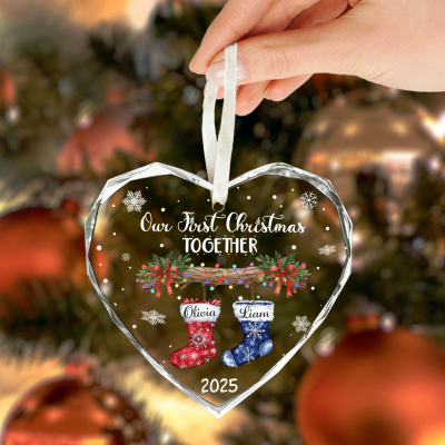 Personalised First Christmas Together Ornament For New Couple, 1st Christmas Together Bauble, Couple Xmas Bauble, Gifts For New Couple