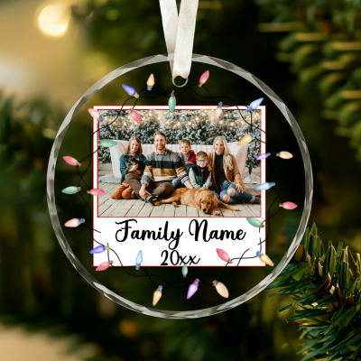 Custom Family Photo Ornament 2025, Family Christmas Ornaments, Personalized Family Photo Keepsake, Big Family Ornament