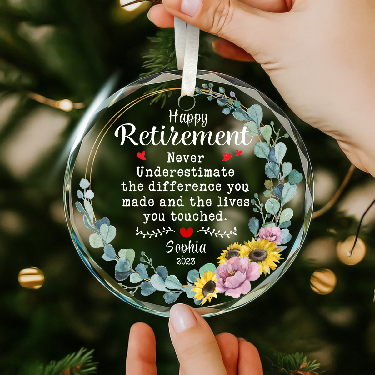 Christmas Retirement Glass Ornament, Never Underestimate the Difference You've Made Retirement Gift, Retirement Message Keepsake 1 Christmas Retirement Glass Ornament, Never Underestimate the Difference You've Made Retirement Gift, Retirement Message Keepsake
