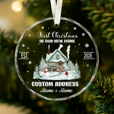 First Christmas Our New Home Ornament, New Home Bauble Decor, Personalized Housewarming Gift, 1st Xmas In Our Forever Home
