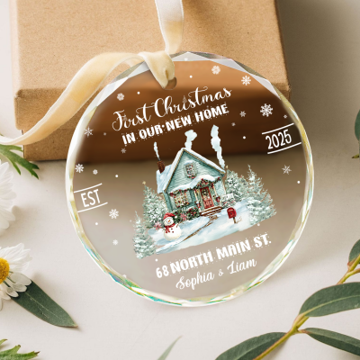 First Christmas Our New Home Ornament, New Home Bauble Decor, Personalized Housewarming Gift, 1st Xmas In Our Forever Home