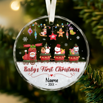 Baby First Christmas Ornament Train, First Christmas Keepsake for Baby Boy 2025, Baby Shower Gift, New Baby Gift