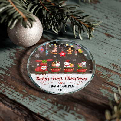 Baby First Christmas Ornament Train, First Christmas Keepsake for Baby Boy 2025, Baby Shower Gift, New Baby Gift
