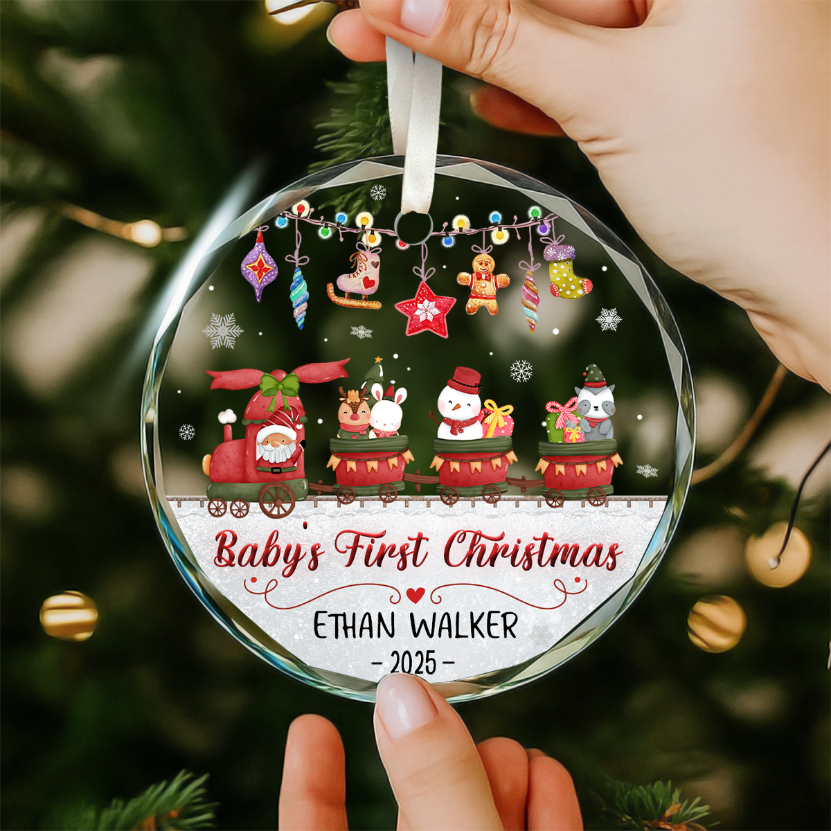 Baby First Christmas Ornament Train, First Christmas Keepsake for Baby Boy 2025, Baby Shower Gift, New Baby Gift 1 Baby First Christmas Ornament Train, First Christmas Keepsake for Baby Boy 2025, Baby Shower Gift, New Baby Gift