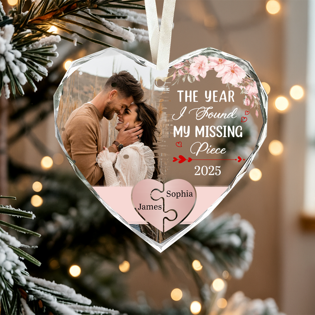 The Year I Found My Missing Piece Custom Ornament, Couple Christmas Ornament, Newly Wed 2025 Gift, Christmas Decor 1 The Year I Found My Missing Piece Custom Ornament, Couple Christmas Ornament, Newly Wed 2025 Gift, Christmas Decor