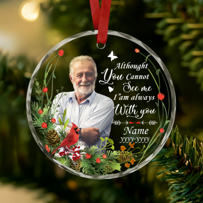 Custom Photo Memorial Ornament, Personalized Remembrance Christmas Ornament, Loss of Mother Father Gift