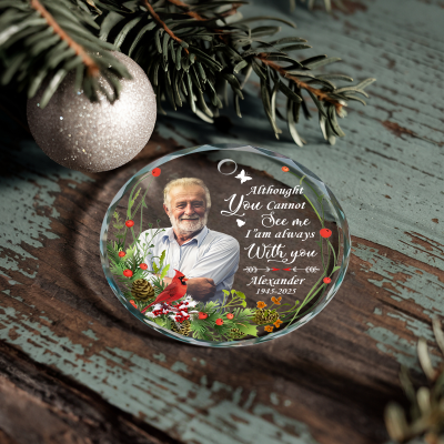 Custom Photo Memorial Ornament, Personalized Remembrance Christmas Ornament, Loss of Mother Father Gift