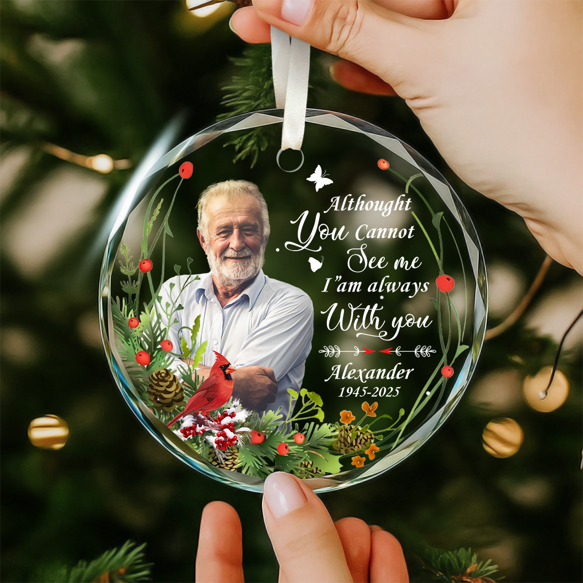 Custom Photo Memorial Ornament, Personalized Remembrance Christmas Ornament, Loss of Mother Father Gift 1 Custom Photo Memorial Ornament, Personalized Remembrance Christmas Ornament, Loss of Mother Father Gift