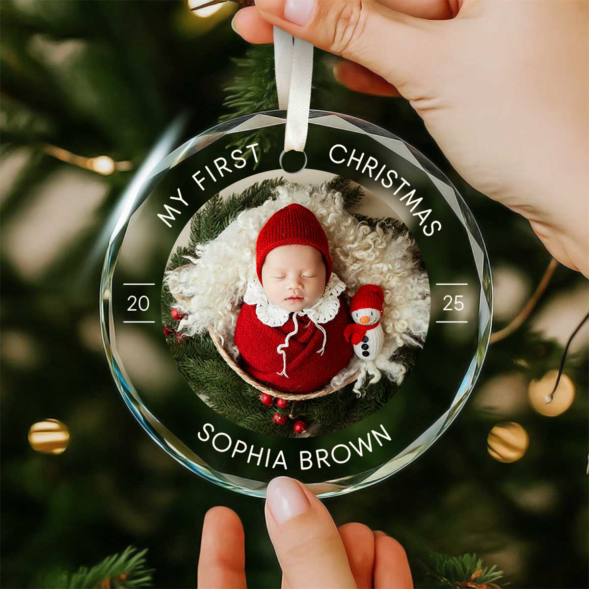 Custom Photo Baby First Christmas Ornament, Baby Keepsake Gift, Newborn Gift, First Christmas Gift for Newparent 1 Custom Photo Baby First Christmas Ornament, Baby Keepsake Gift, Newborn Gift, First Christmas Gift for Newparent