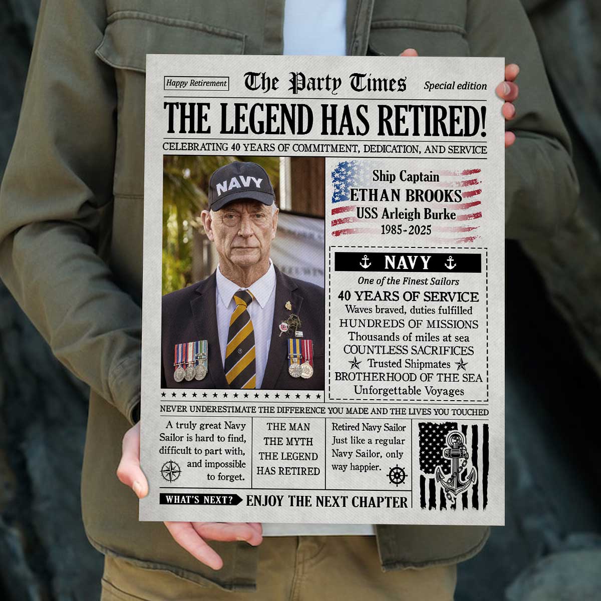US Navy Retirement Newspaper Canvas, Navy Retirement Gifts, Military Retirement Gifts 1 US Navy Retirement Newspaper Canvas, Navy Retirement Gifts, Military Retirement Gifts