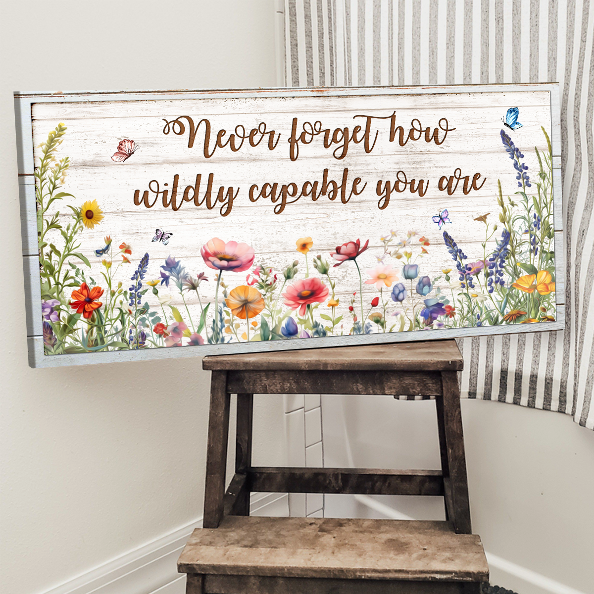 Never Forget How Wildly Capable You Are Large Canvas, Wildflower Boho Wall Art, Rustic Farmhouse Inspirational Decor 5 Never Forget How Wildly Capable You Are Large Canvas, Wildflower Boho Wall Art, Rustic Farmhouse Inspirational Decor
