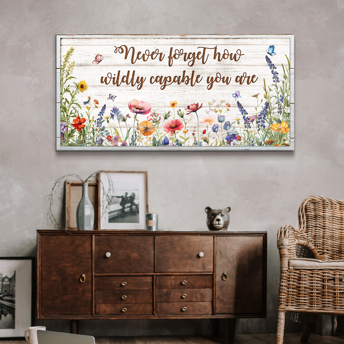 daisihome-never-forget-how-wildly-capable-you-are-canvas-wildflower-boho-wall-art-rustic-farmhouse-inspirational-decor-2 Never Forget How Wildly Capable You Are Large Canvas, Wildflower Boho Wall Art, Rustic Farmhouse Inspirational Decor