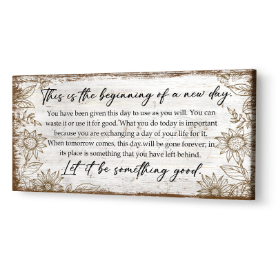 This Is the Beginning of a New Day Large Canvas, New Day Sign, Motivational Wall Decor, Office Signs