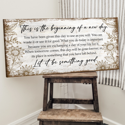 This Is the Beginning of a New Day Large Canvas, New Day Sign, Motivational Wall Decor, Office Signs