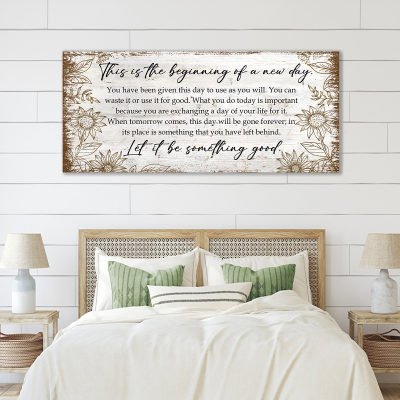 This Is the Beginning of a New Day Large Canvas, New Day Sign, Motivational Wall Decor, Office Signs