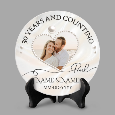 Personalized 30th Anniversary Photo Stone Slate, Pearl Anniversary Gifts, 30th Anniversary Gifts For Parents, Pearl 30th Anniversary Keepsake