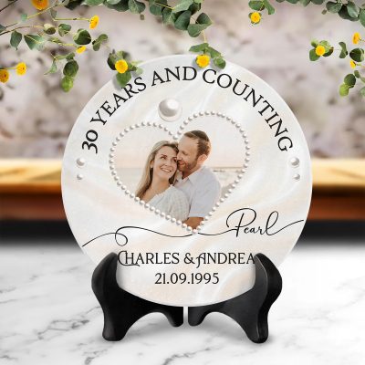 Personalized 30th Anniversary Photo Stone Slate, Pearl Anniversary Gifts, 30th Anniversary Gifts For Parents, Pearl 30th Anniversary Keepsake