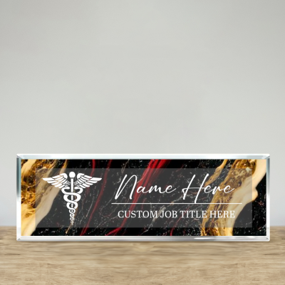 Custom medical desk name plate with custom name, nurse and doctor career plaque for healthcare professionals, custom office decor gift.