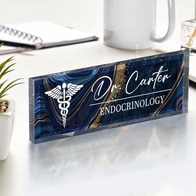 Custom medical desk name plate with custom name, nurse and doctor career plaque for healthcare professionals, custom office decor gift.