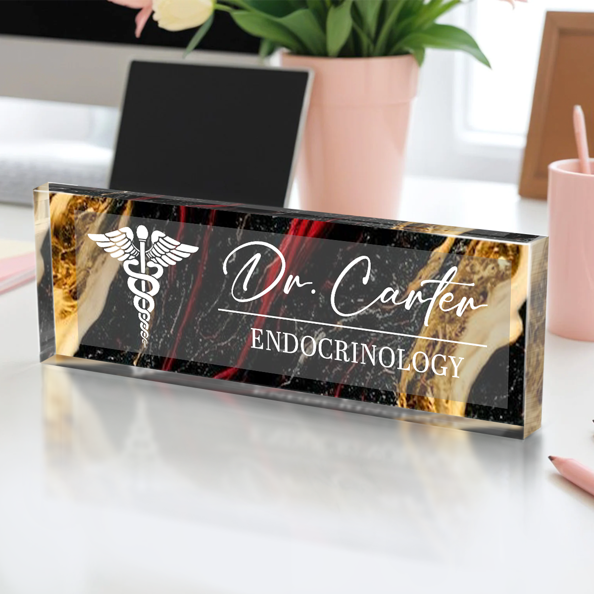 Custom Medical Desk Name Plate – Personalized Nurse & Doctor Career Plaque, Healthcare Office Decor, Custom Name Sign for Medical Professionals 1 Custom medical desk name plate with custom name, nurse and doctor career plaque for healthcare professionals, custom office decor gift.