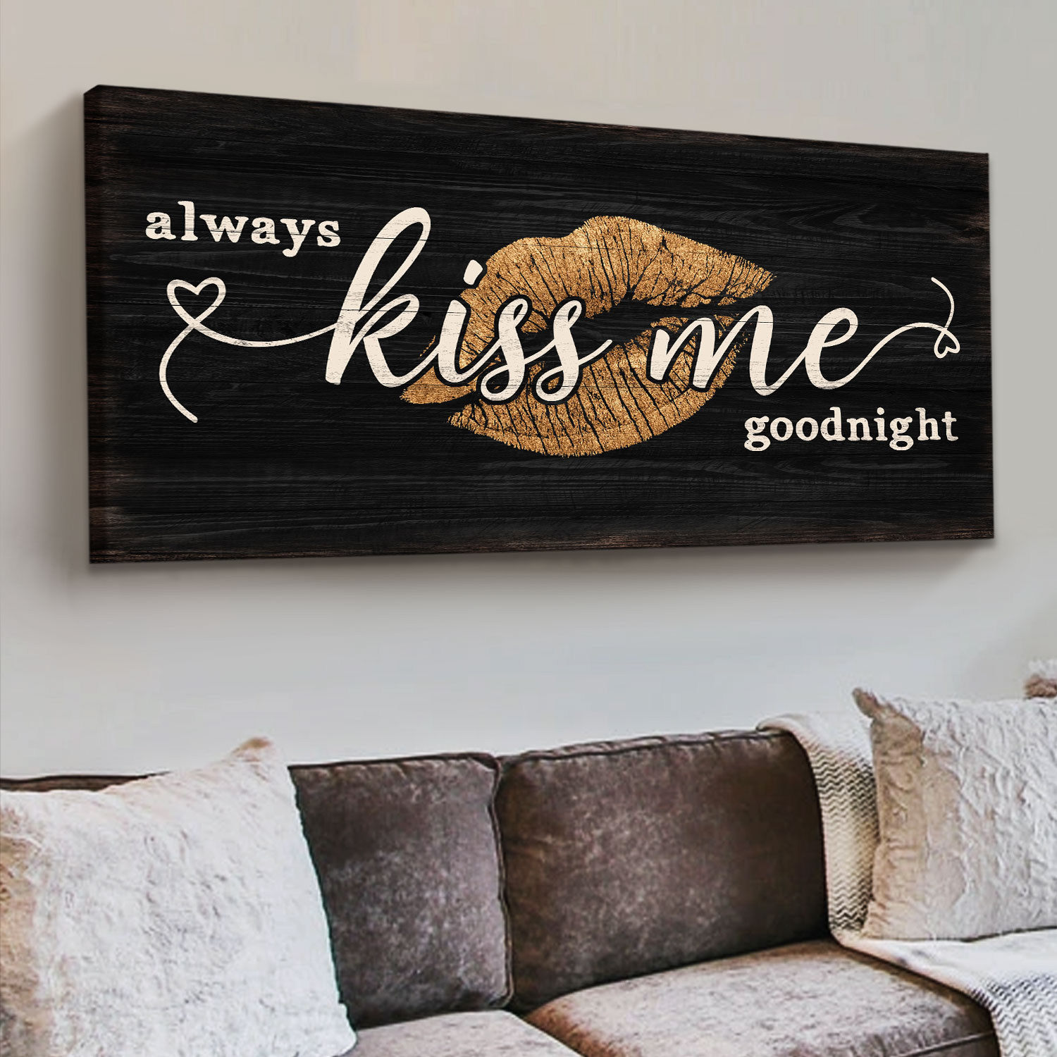 Gold Sexy Lips Premium Canvas - Always Kiss Me Goodnight, Vintage Lips Print Glam Wall Art, Bedroom Decor 5 Gold Sexy Lips Premium Canvas - Always Kiss Me Goodnight, Vintage Lips Print Glam Wall Art, Bedroom Decor