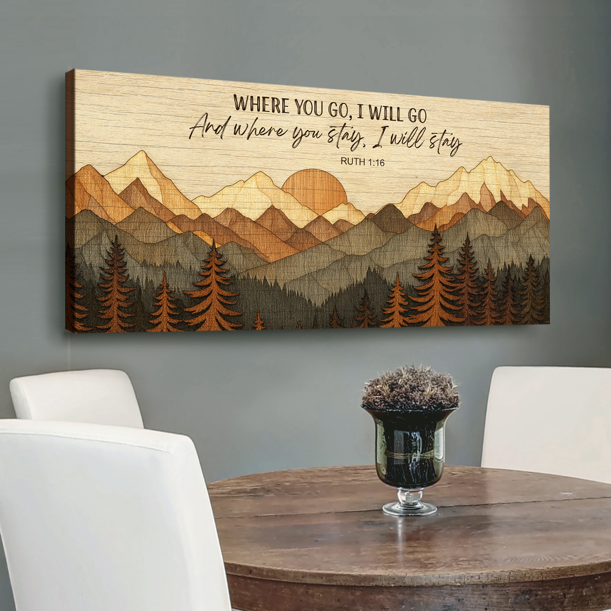 daisihome-where-you-go-i-will-go-wood-effect-mountain-canvas-abstract-mountain-wall-art-master-bedroom-farmhouse-decor-housewarming-gifts-4 Where You Go I Will Go - Wood Effect Mountain Canvas, Abstract Mountain Wall Art, Master Bedroom Farmhouse Decor, Housewarming Gifts