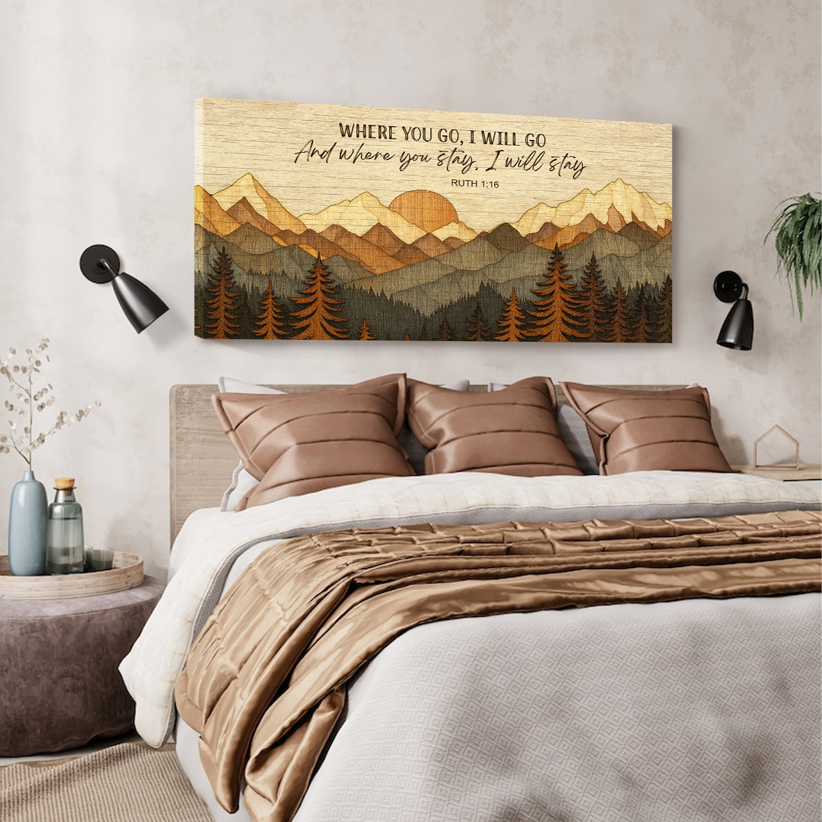 daisihome-where-you-go-i-will-go-wood-effect-mountain-canvas-abstract-mountain-wall-art-master-bedroom-farmhouse-decor-housewarming-gifts Where You Go I Will Go - Wood Effect Mountain Canvas, Abstract Mountain Wall Art, Master Bedroom Farmhouse Decor, Housewarming Gifts