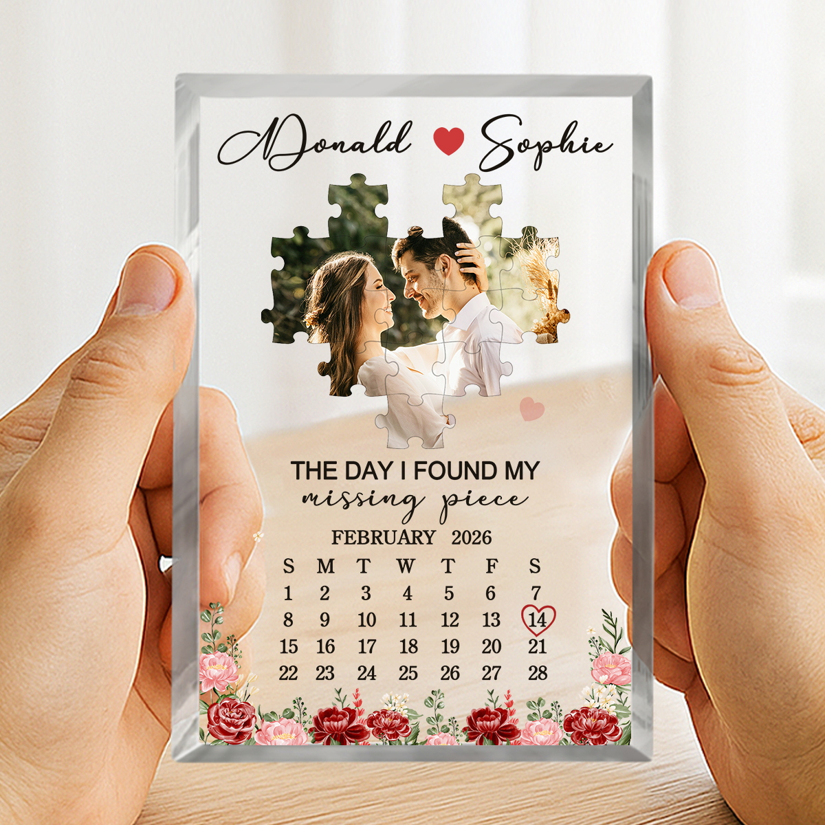 The Day I Found My Missing Piece Customized Acrylic Plaque, Personalized Valentine's Day Gifts, Anniversary Gifts For Couples