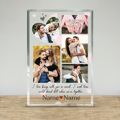 Custom Photo Collage Acrylic Plaque, Personalized Acrylic Picture Frame, Gift for Couple, Anniversary Gift For Hubby, Valentine Gift For Her