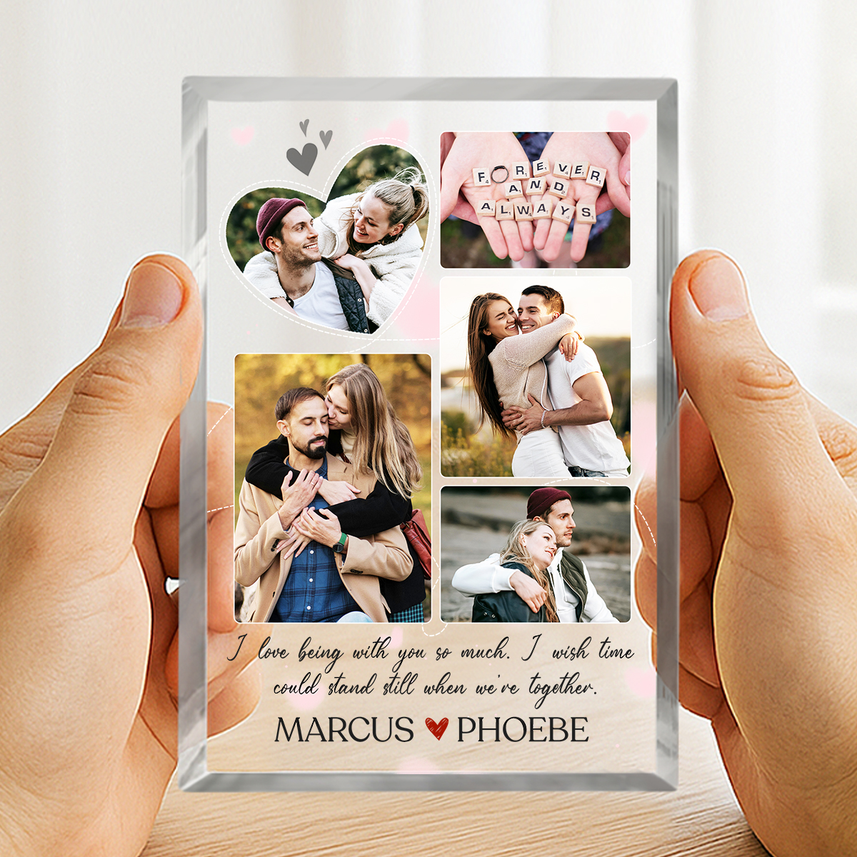 Custom Photo Collage Acrylic Plaque, Personalized Acrylic Picture Frame, Gift for Couple, Anniversary Gift For Hubby, Valentine Gift For Her
