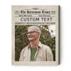 Newspaper Retirement Photo Canvas - Personalized Retirement Gift with custom photo, name and retirement date, unique retirement gift for men or women, vintage newspaper style wall art.