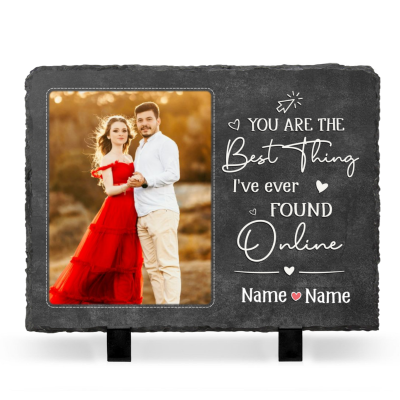 Best Thing Ive Found on the Internet Personalized Photo Stone Slate, Boyfriend Valentines Day Gifts, Personalized Valentine Gift For Her, Met Online Gifts