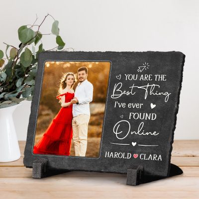 Best Thing Ive Found on the Internet Personalized Photo Stone Slate, Boyfriend Valentines Day Gifts, Personalized Valentine Gift For Her, Met Online Gifts