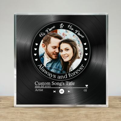 Personalized Song and Photo Table Plaque, Custom Music Acrylic Plaque, Anniversary Gifts, Valentines Day Gifts For Her
